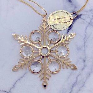 Crystal Delight 24K Gold Plated Austrian Crystal Snowflake Ornament by Mascot
